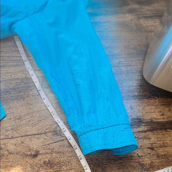 Vintage nylon long Blue rain Trench Coat size 10 - Picture 9 of 16